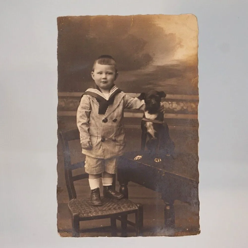 2 Antique Family Photo Cards Real Picture Photographs Germany